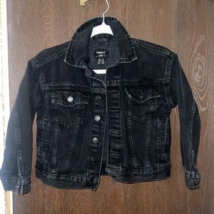 kids forever 21 black jean jacket